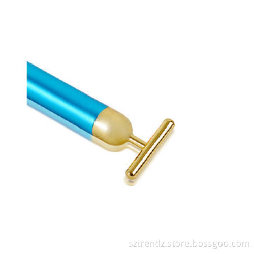 Portable Face Massager for Face Lifting/Slimming, Vibration and Gold-plated Head, Waterproof